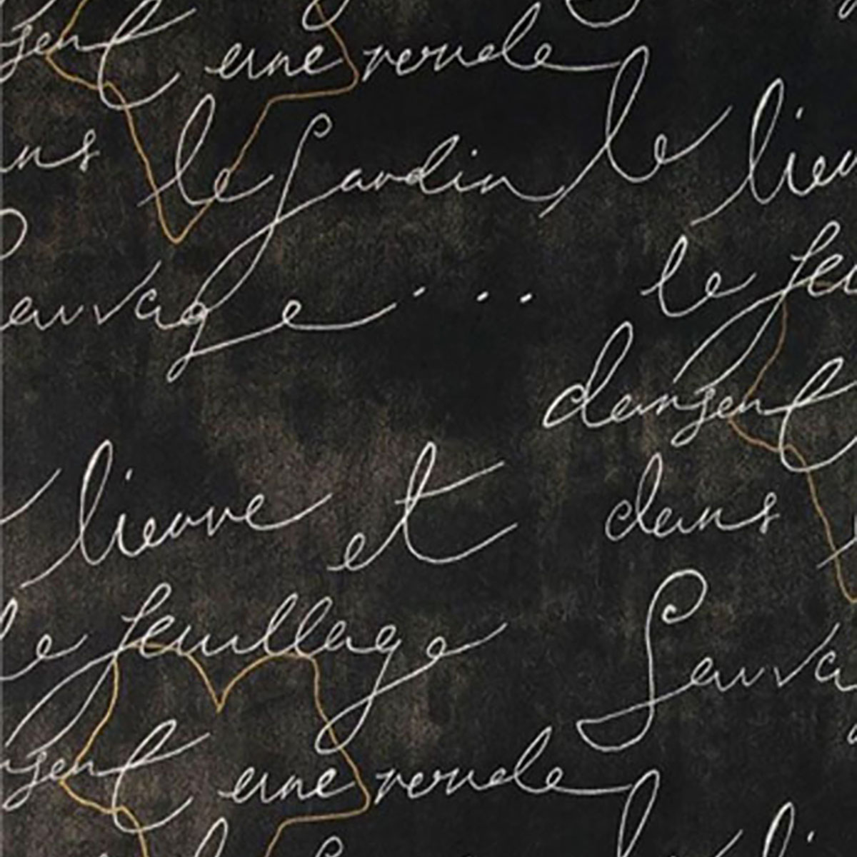 Fabric 27- French Script Black